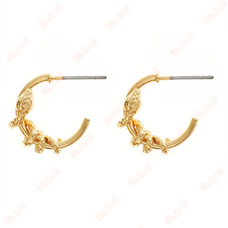 gold plated light luxury stud earrings